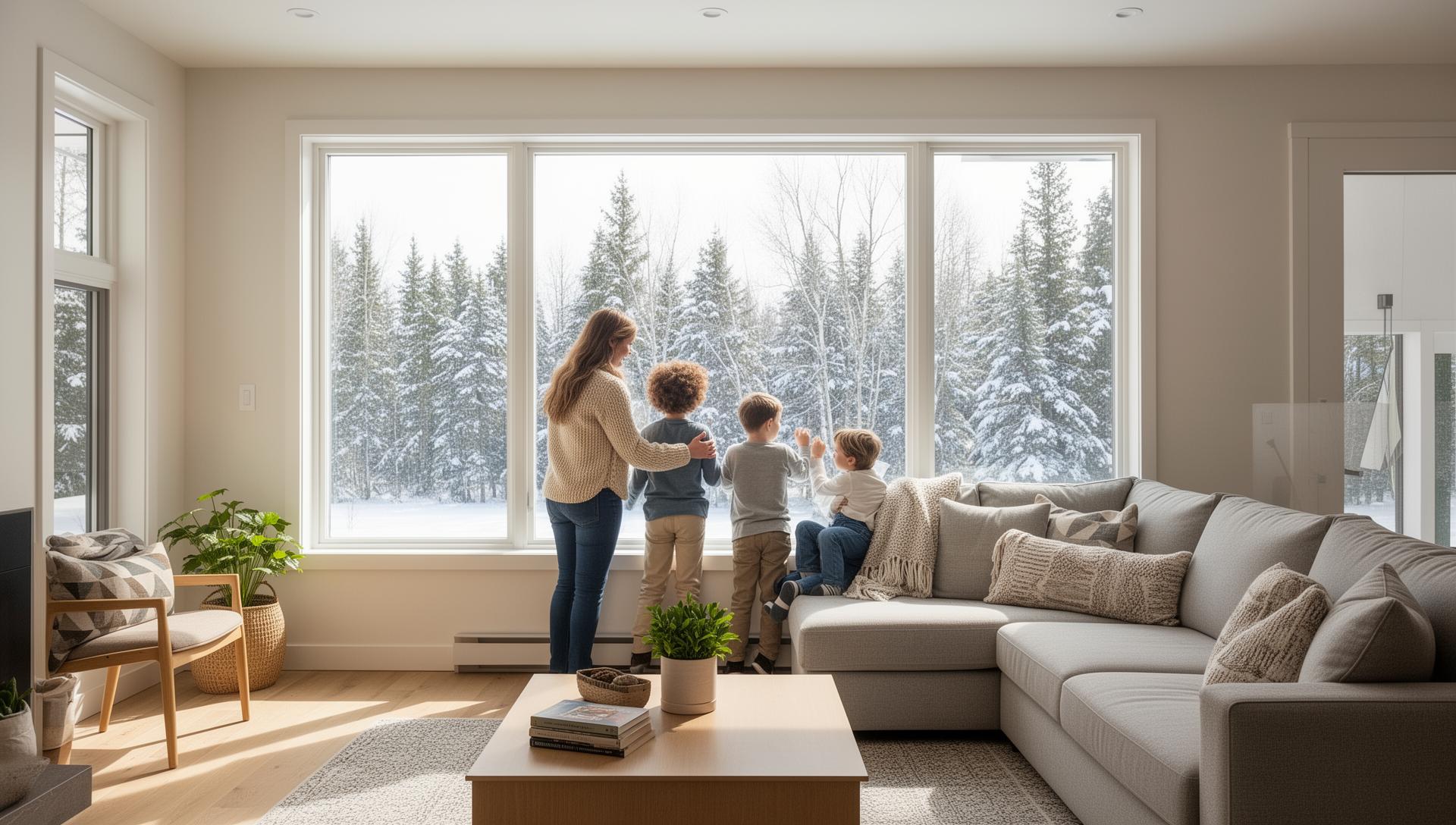 Happy family enjoying their new windows